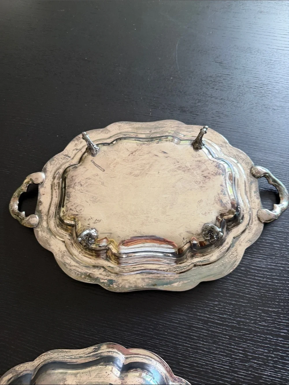 Vintage Double Covered Sheffield Silver Plate Serving Dish English Hallmarks